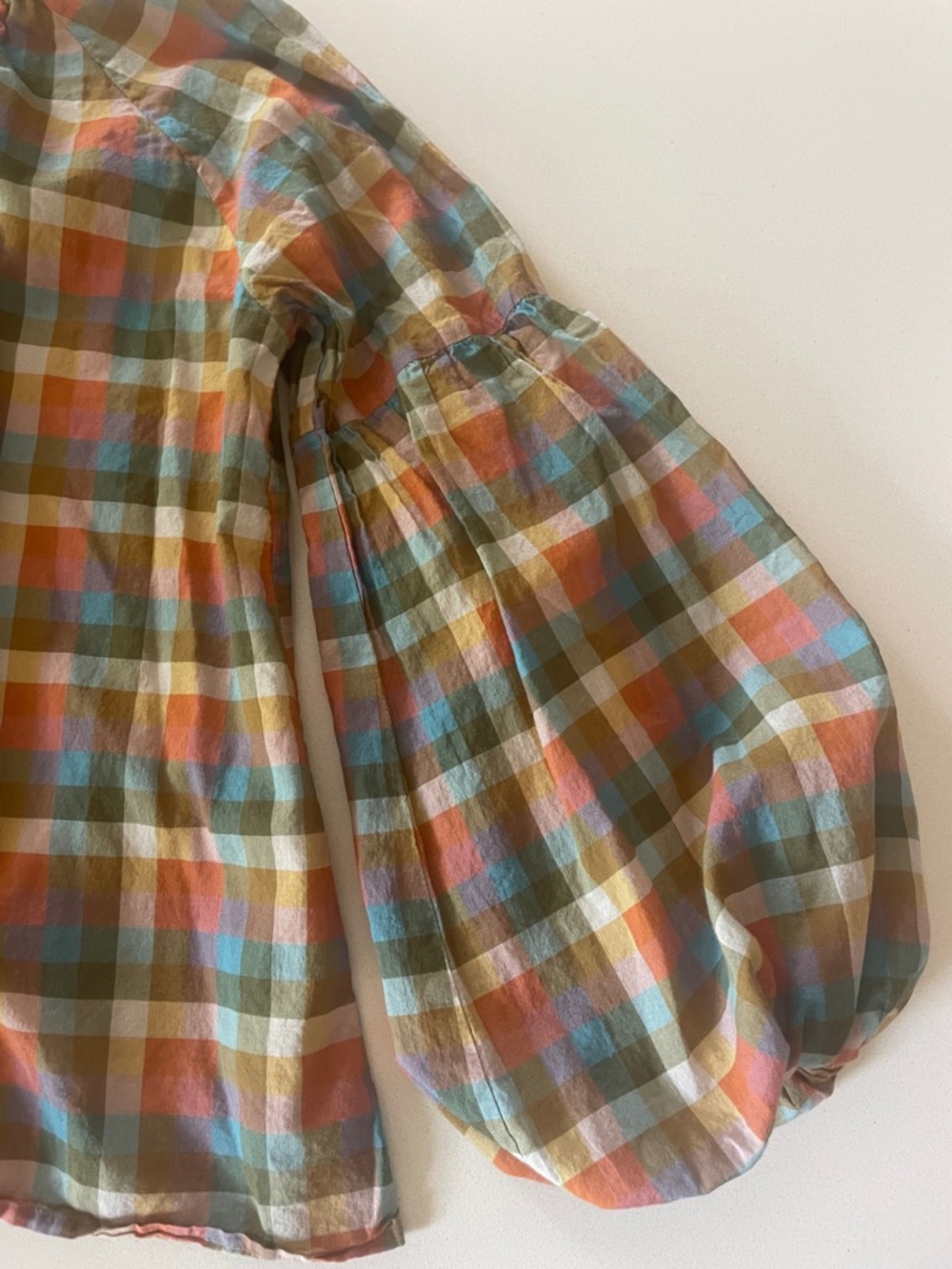 Olivia James The Label Emory Blouse Plaid Button-Front XS 100% Cotton - Picture 5 of 10